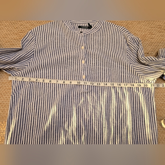 Ralph Lauren 14  Cotton Gauze Beachy Embroidered Striped Tunic Dress - Picture 7 of 7